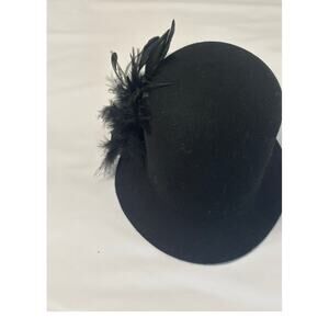 Wool felt cloche hat with feather decoration, black from Target
